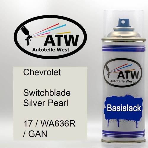 Chevrolet, Switchblade Silver Pearl, 17 / WA636R / GAN: 400ml Sprühdose, von ATW Autoteile West.